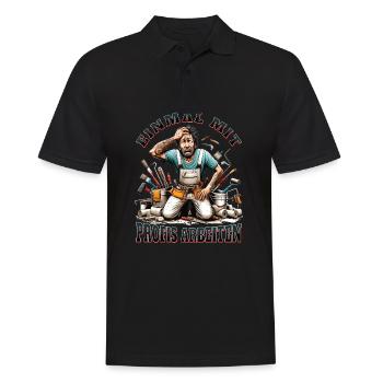 Einmal Mit Profis Arbeiten lustiger Maler-Meister - Männer Poloshirt - Schwarz - Vorne - Kai (181cm)