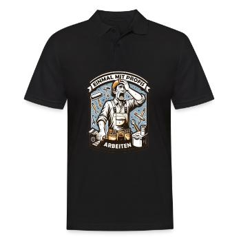 Einmal Mit Profis Arbeiten lustiger Maler-Meister - Männer Poloshirt - Schwarz - Vorne - Kai (181cm)
