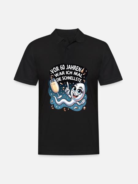 Vor 60 Jahren War Ich die Schnellste Frau - Männer Poloshirt - Schwarz