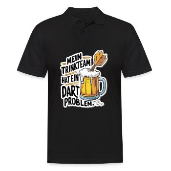 Mon équipe de buveurs a un problème de fléchettes - Polo Homme - noir - Devant - Kai (181cm)