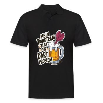 Mon équipe de buveurs a un problème de fléchettes - Polo Homme - noir - Devant - Kai (181cm)