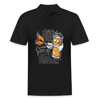 Mon équipe de buveurs a un problème de fléchettes - Polo Homme - noir - Devant - Kai (181cm)