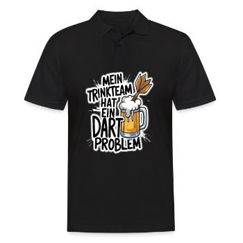 Mon équipe de buveurs a un problème de fléchettes - Polo Homme - noir - Devant - Kai (181cm)