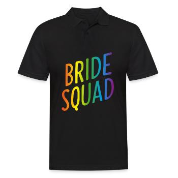 Braut Truppe - JGA Party Crew - Männer Poloshirt - Schwarz - Vorne - Kai (181cm)