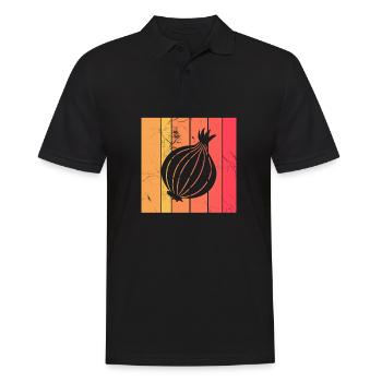 Onion Lover Retro Vegetables Vegan Gift idea - Männer Poloshirt - Schwarz - Vorne - Kai (181cm)