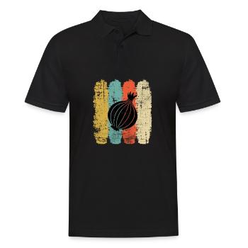 Oignon Lover Retro Vegetables Vegan Idée cadeau - Polo Homme - noir - Devant - Kai (181cm)