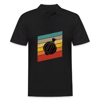 Onion Lover Retro Vegetables Vegan Gift idea - Männer Poloshirt - Schwarz - Vorne - Kai (181cm)