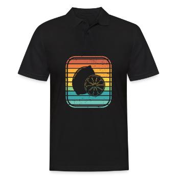 Lemon Fruit Lover Retro Lemonade Gift idea - Männer Poloshirt - Schwarz - Vorne - Kai (181cm)
