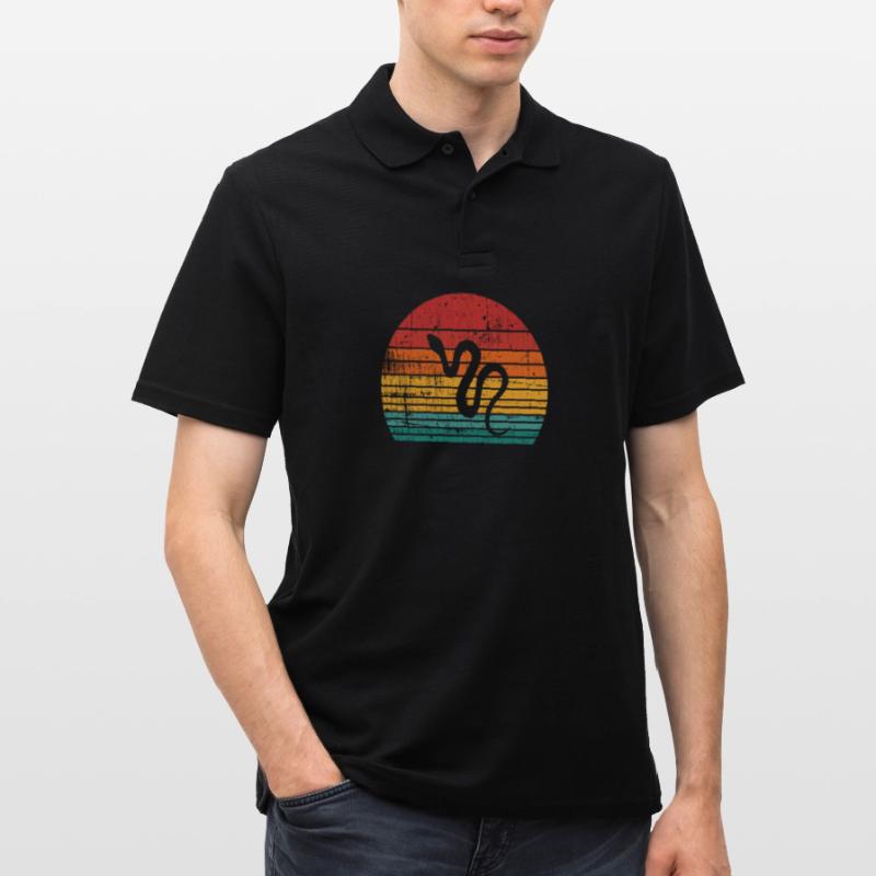 Snake Retro Reptile Python Gift idea Men's Polo Shirt
