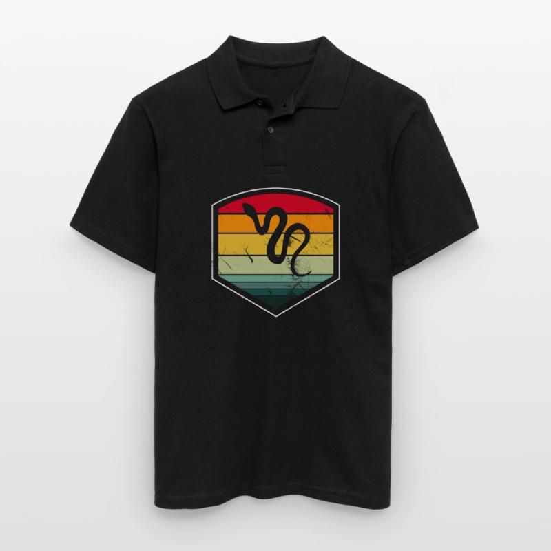 Snake Retro Reptile Python Gift idea Men's Polo Shirt