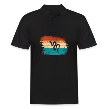 Snake Retro Reptile Python Idée cadeau - Polo Homme - noir - Devant - Kai (181cm)
