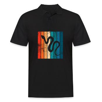 Snake Retro Reptile Python Idée cadeau - Polo Homme - noir - Devant - Kai (181cm)