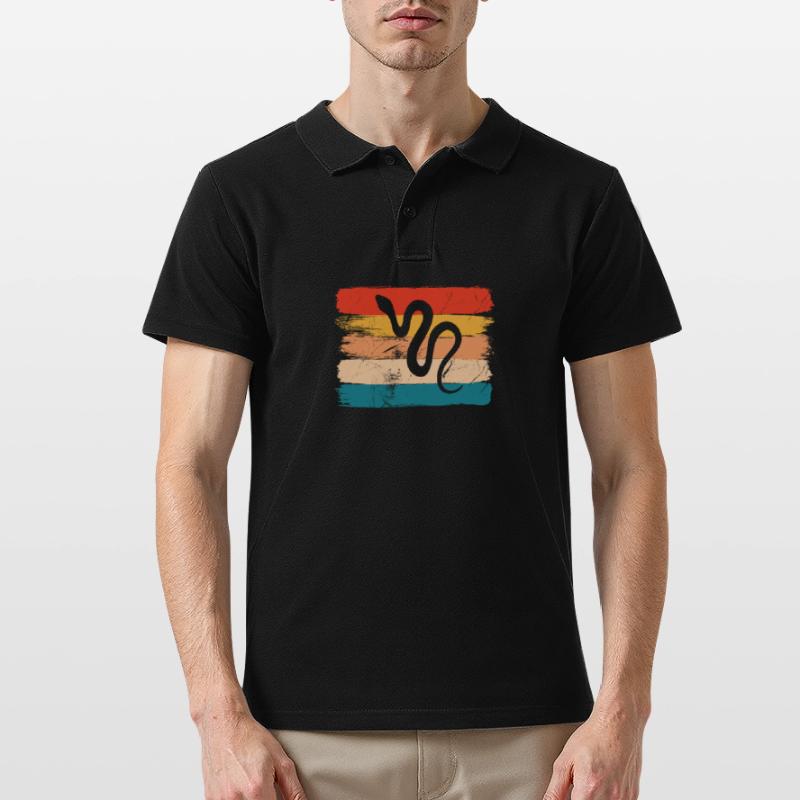 Snake Retro Reptile Python Idée cadeau Polo Homme