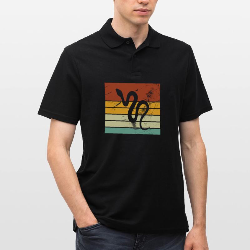 Snake Retro Reptile Python Gift idea Men's Polo Shirt