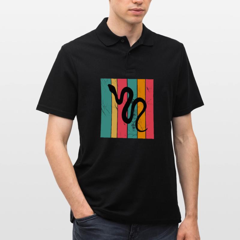 Snake Retro Reptile Python Gift idea Men's Polo Shirt