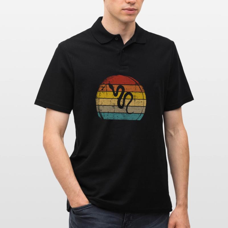Snake Retro Reptile Python Gift idea Men's Polo Shirt