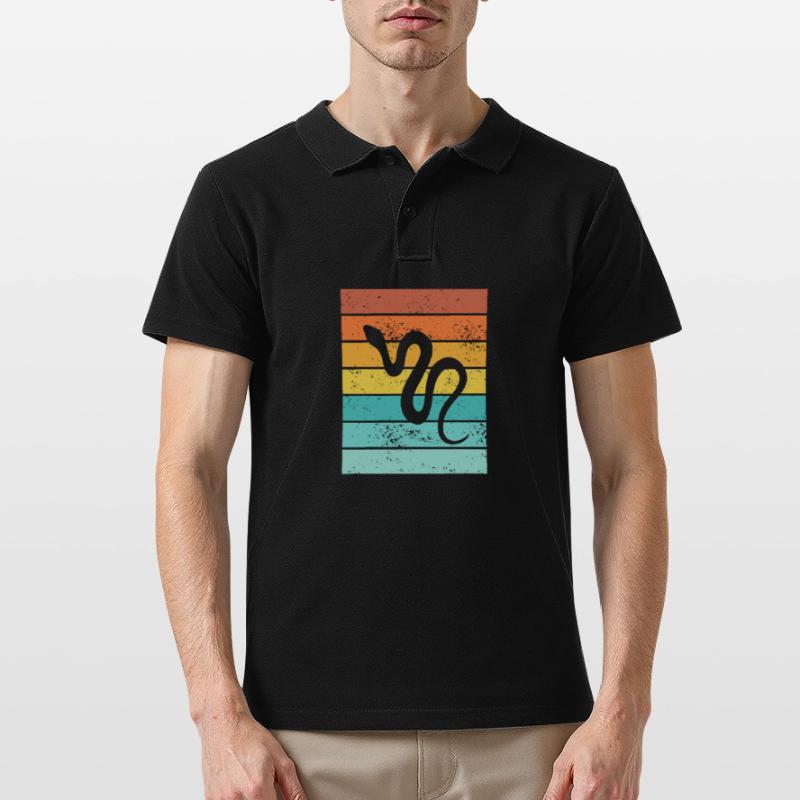 Snake Retro Reptile Python Gift idea Männer Poloshirt