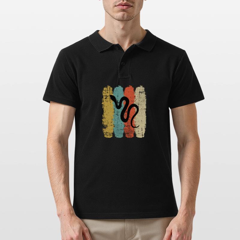 Snake Retro Reptile Python Gift idea Men's Polo Shirt