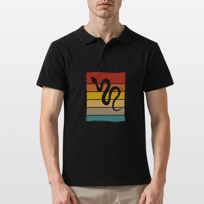 Snake Retro Reptile Python Gift idea Men's Polo Shirt