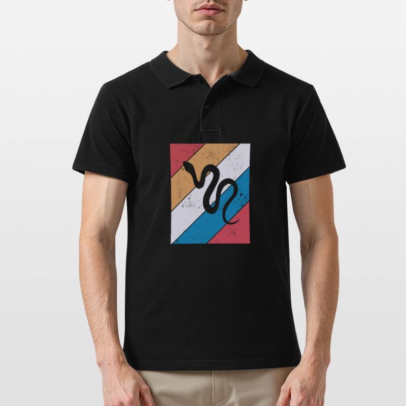Snake Retro Reptile Python Gift idea Männer Poloshirt