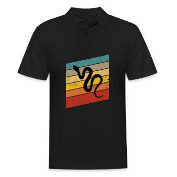 Snake Retro Reptile Python Gift idea - Männer Poloshirt - Schwarz - Vorne - Kai (181cm)