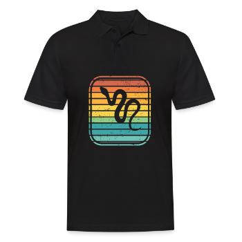 Snake Retro Reptile Python Gift idea - Männer Poloshirt - Schwarz - Vorne - Kai (181cm)