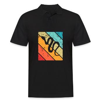 Snake Retro Reptile Python Gift idea - Männer Poloshirt - Schwarz - Vorne - Kai (181cm)