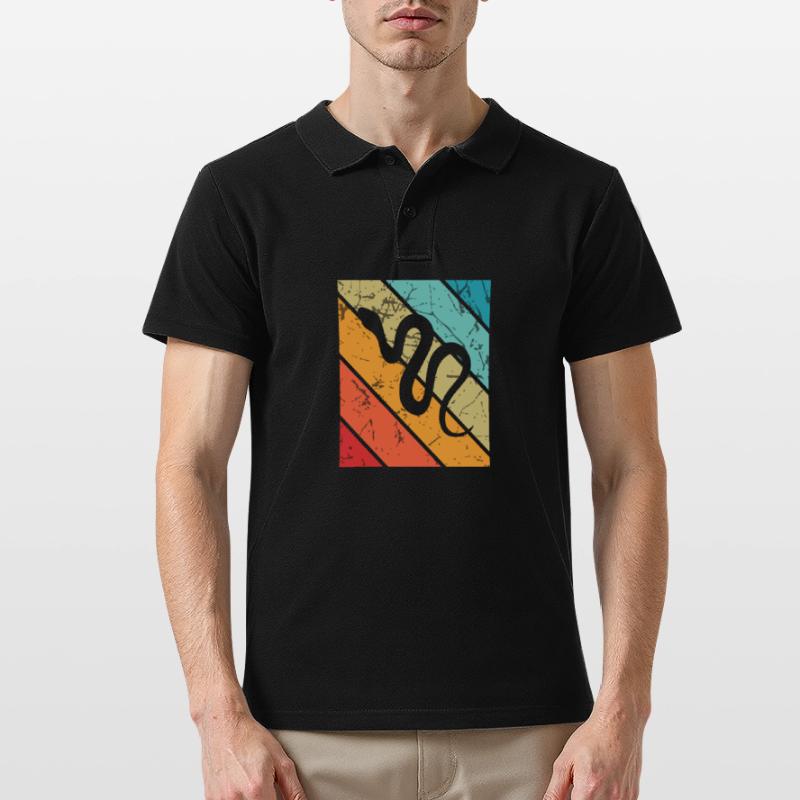Snake Retro Reptile Python Gift idea Men's Polo Shirt