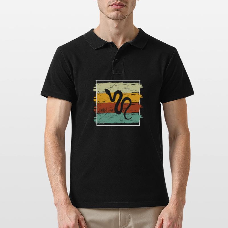 Snake Retro Reptile Python Gift idea Männer Poloshirt