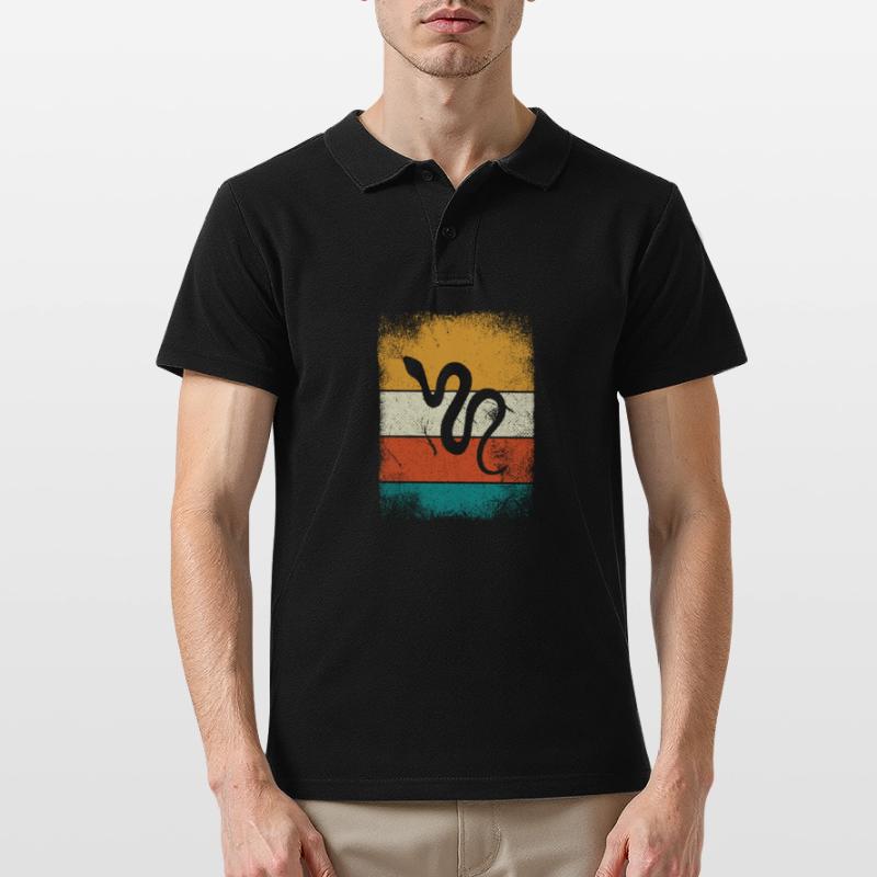 Snake Retro Reptile Python Gift idea Männer Poloshirt