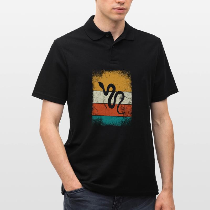 Snake Retro Reptile Python Idée cadeau Polo Homme