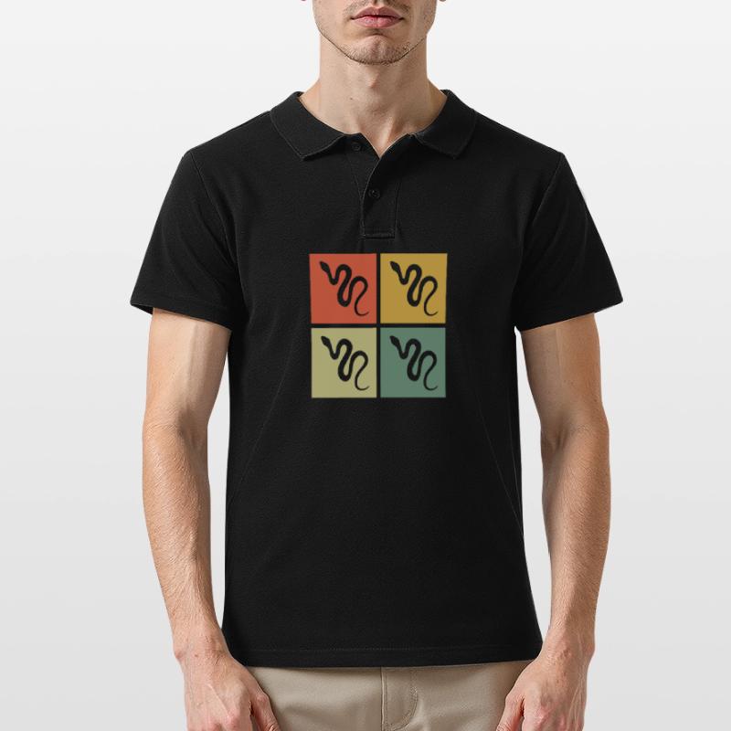 Snake Retro Reptile Python Gift idea Men's Polo Shirt
