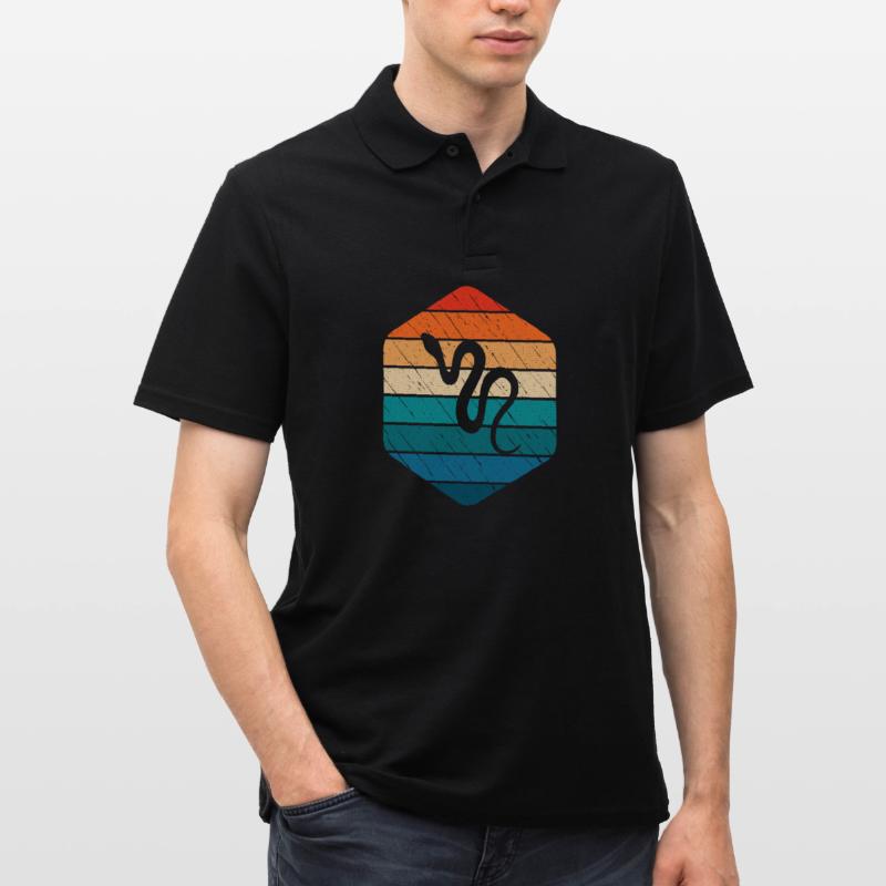 Snake Retro Reptile Python Idée cadeau Polo Homme