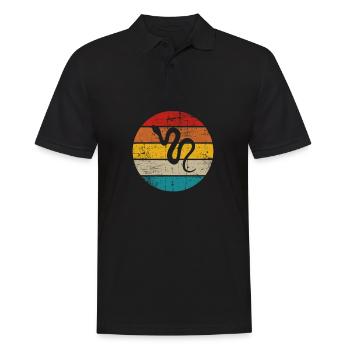 Snake Retro Reptile Python Idée cadeau - Polo Homme - noir - Devant - Kai (181cm)