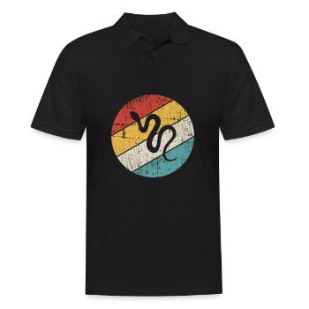 Snake Retro Reptile Python Gift idea - Männer Poloshirt - Schwarz - Vorne - Kai (181cm)