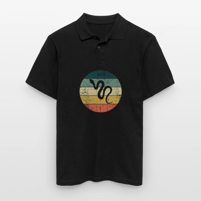 Snake Retro Reptile Python Gift idea Men's Polo Shirt
