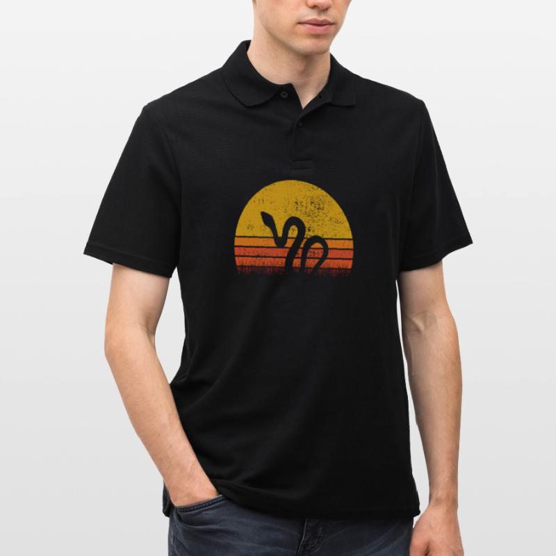Snake Retro Reptile Python Gift idea Men's Polo Shirt
