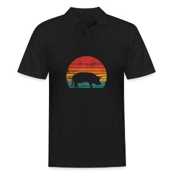 Pig Animal Retro Pet Farm Idée cadeau - Polo Homme - noir - Devant - Kai (181cm)