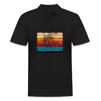 Huile d’olive Retro Vegetarian Idée cadeau - Polo Homme - noir - Devant - Kai (181cm)