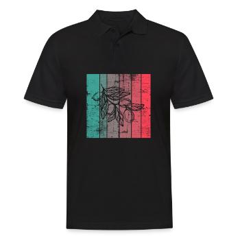 Huile d’olive Retro Vegetarian Idée cadeau - Polo Homme - noir - Devant - Kai (181cm)