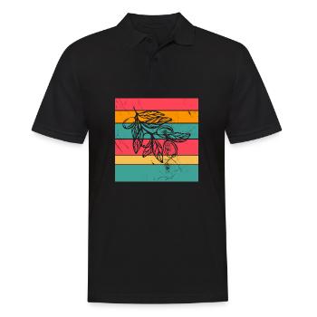 Huile d’olive Retro Vegetarian Idée cadeau - Polo Homme - noir - Devant - Kai (181cm)