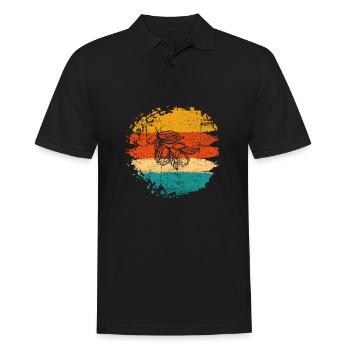 Huile d’olive Retro Vegetarian Idée cadeau - Polo Homme - noir - Devant - Kai (181cm)