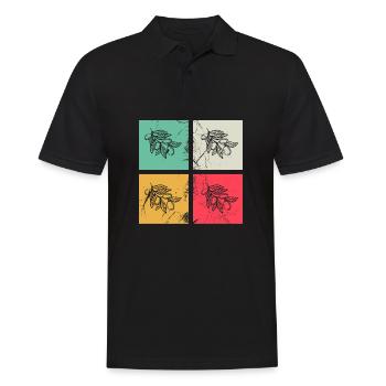 Huile d’olive Retro Vegetarian Idée cadeau - Polo Homme - noir - Devant - Kai (181cm)