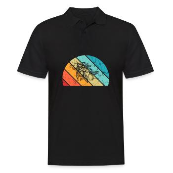 Huile d’olive Retro Vegetarian Idée cadeau - Polo Homme - noir - Devant - Kai (181cm)