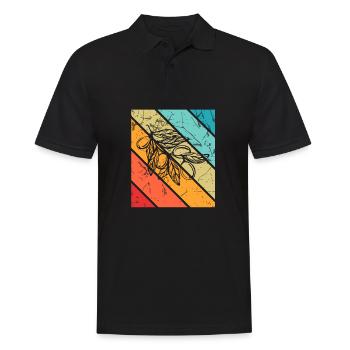 Huile d’olive Retro Vegetarian Idée cadeau - Polo Homme - noir - Devant - Kai (181cm)
