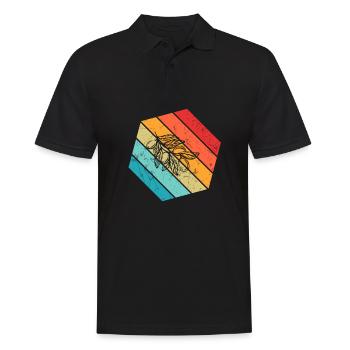 Huile d’olive Retro Vegetarian Idée cadeau - Polo Homme - noir - Devant - Kai (181cm)