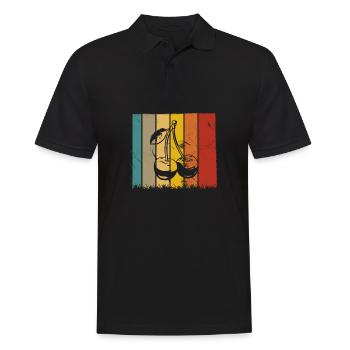 Idée de cadeau sain rétro pour les amoureux des fruits de cerise - Polo Homme - noir - Devant - Kai (181cm)