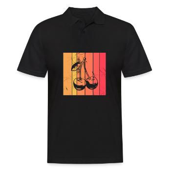 Idée de cadeau sain rétro pour les amoureux des fruits de cerise - Polo Homme - noir - Devant - Kai (181cm)