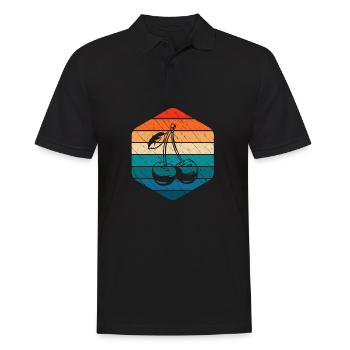 Idée de cadeau sain rétro pour les amoureux des fruits de cerise - Polo Homme - noir - Devant - Kai (181cm)