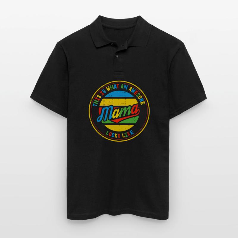 Bester Mama Muttertag Mutter Mom Retro Geschenk Männer Poloshirt